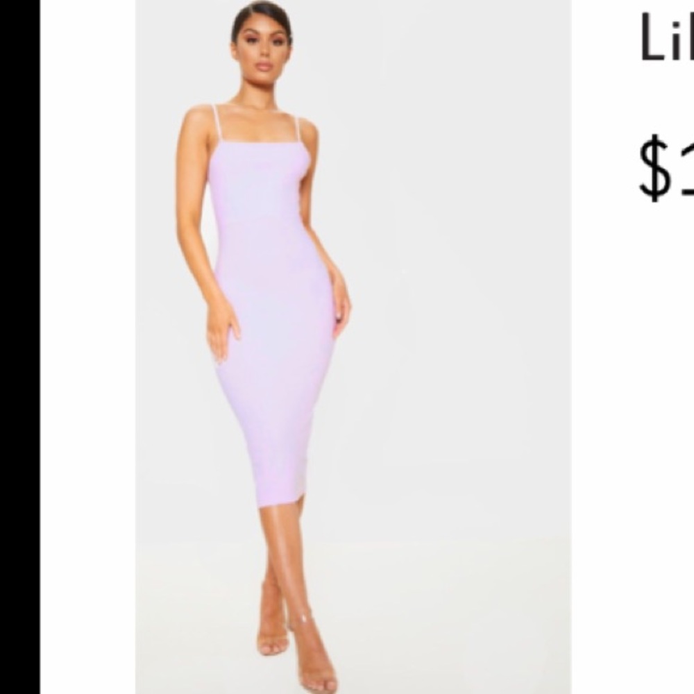 Lilac strappy midi dress